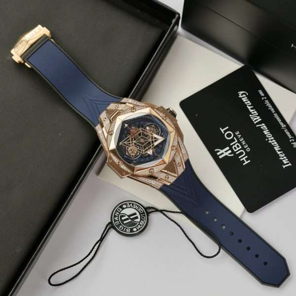 Hublot Big Bang Sang Bleu II King Gold Fake Watch Blue HB Factory 44mm