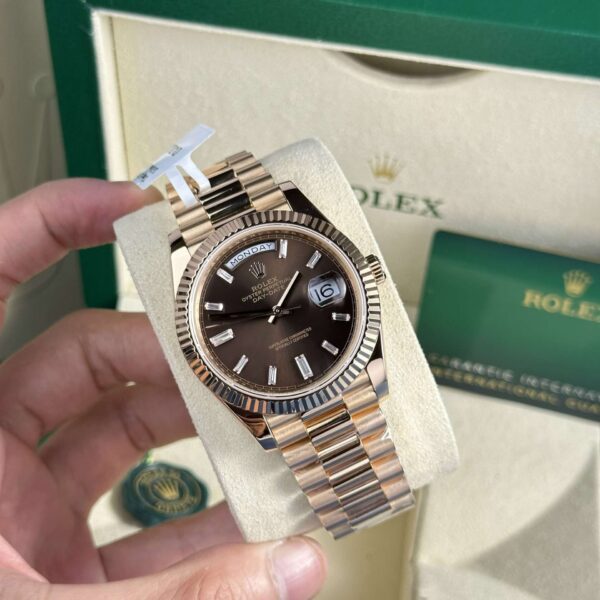 Rolex Replica 11 Watch 18K Gold Wrapped Day-Date 228235 Brown Dial 178 Gram GM Factory 40mm