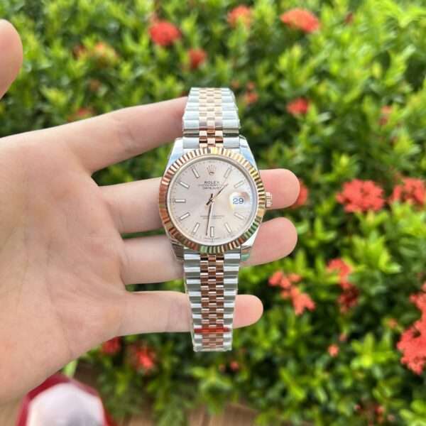 Rolex Replica 11 Watch DateJust Pink Dial Jubilee Strap Factory EW 41mm