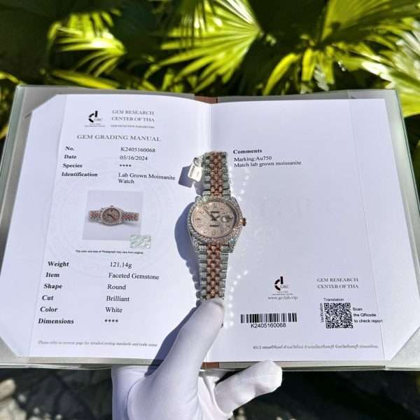 Rolex DateJust Gold-Plated with Full Moissanite Diamonds 41mm