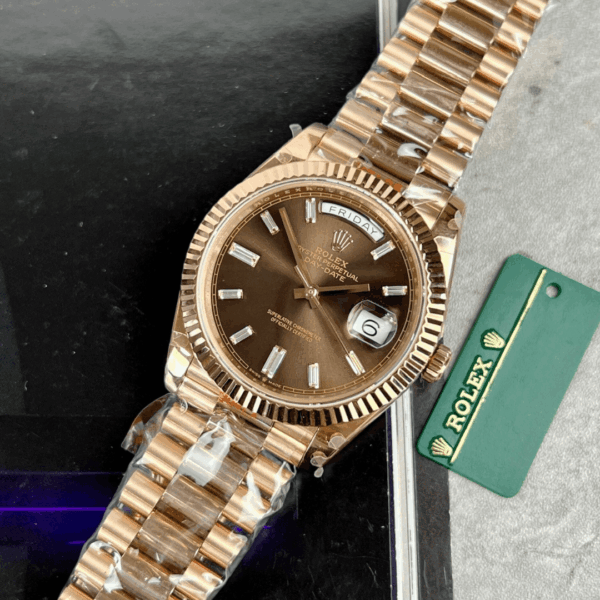 Rolex Replica Watch Day-Date 228235 Gold Wrapped Chocolate Dial GM V3 40mm