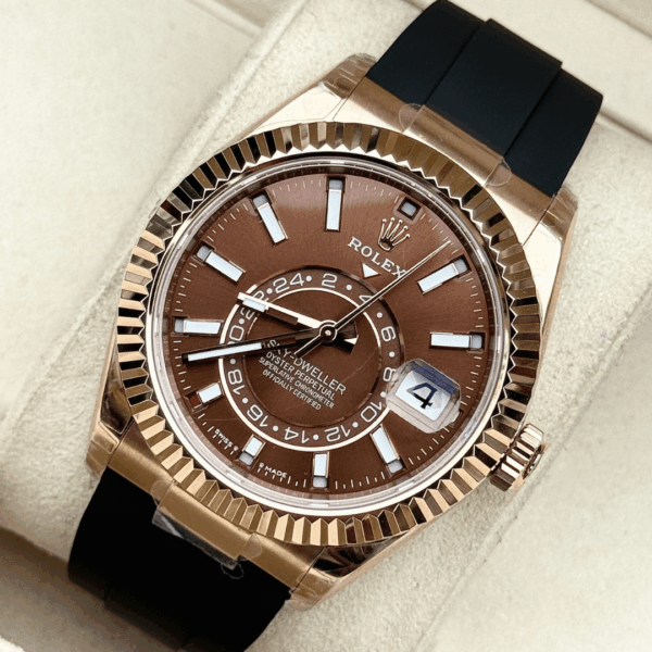 Rolex Sky-Dweller 336235 Chocolate Dial Rubber Strap 42mm