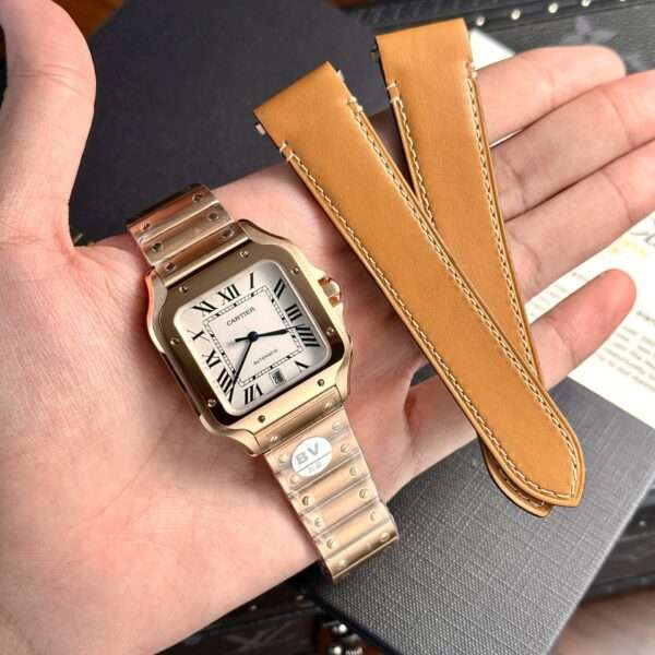 Cartier Santos Replica Watch Rose Gold BV Factory 39.8mm