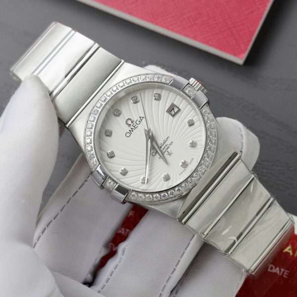 Omega Constellation Co-Axial Fake 11 Watch White Dial Metal Strap 38mm