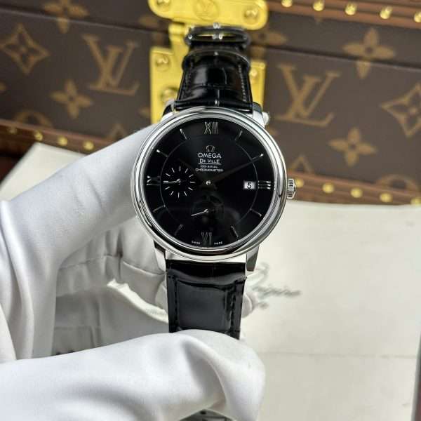 Omega Replica Watch De Ville Prestige Power Reserve Black Dial 39.5mm